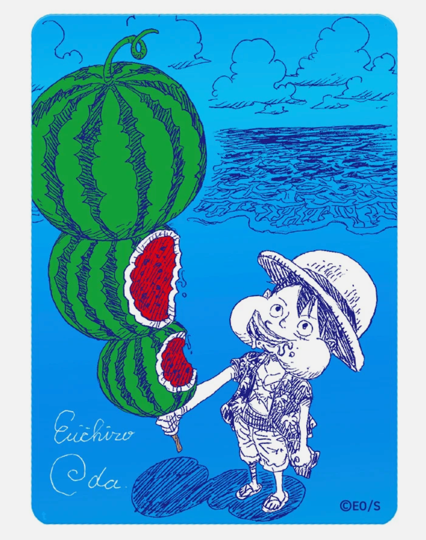 Monkey.D.Luffy Signed Oda MetaKira Card Shueisha Official Artwork Eiichiro Oda