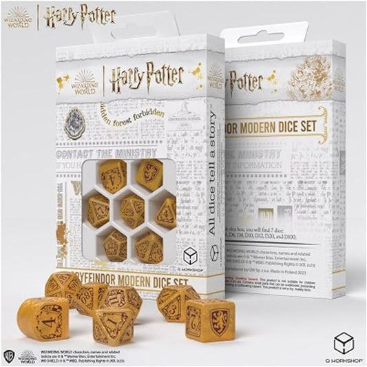 Q WORKSHOP Harry Potter pack dés Grifondoro moderno set di dadi - oro (7)