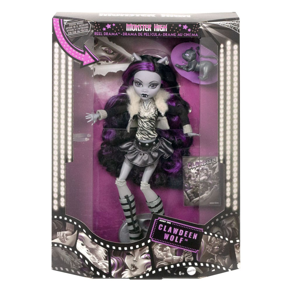 Monster High Reel Drama Doll Clawdeen Wolf / Frankie Stein in Black And White