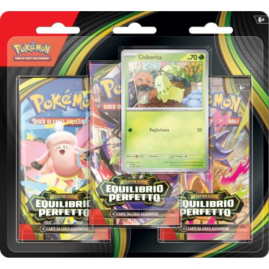 PRE-ORDER Megaevoluzione: Equilibrio Perfetto - 3 Pack Blister - Chikorita (ITA)