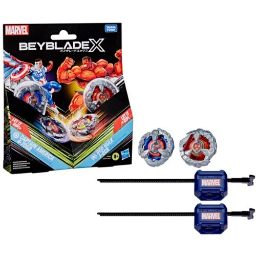 Beyblade X Marvel Collab Multipack – Captain America & Red Hul